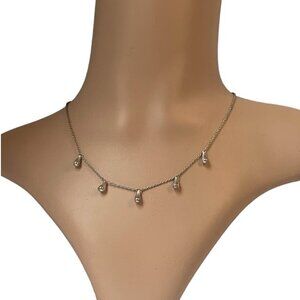 Tiffany & Co. Elsa Peretti Sterling Silver Five Teardrop Station Necklace